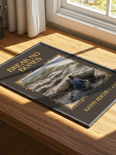 Break No Bones Classic Book Art Print by Kathy Reichs – print on a sunlit desk