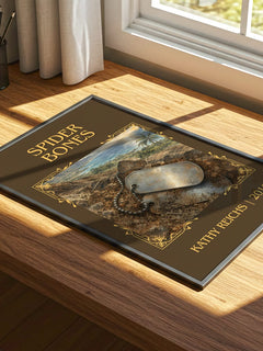 Spider Bones Classic Book Art Print by Kathy Reichs – print on a sunlit desk