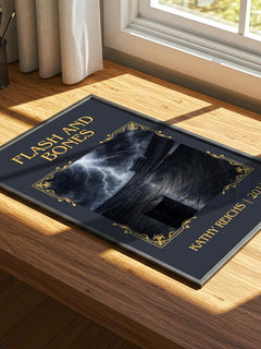Flash and Bones Classic Book Art Print by Kathy Reichs – print on a sunlit desk