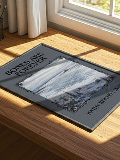 Bones Are Forever Classic Book Art Print by Kathy Reichs – print on a sunlit desk