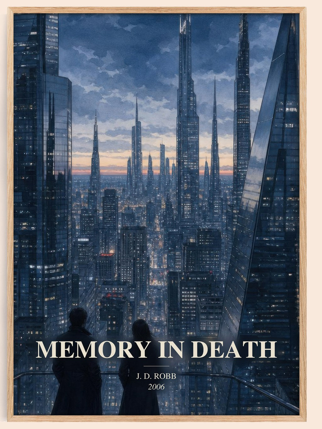 Memory In Death watercolour book poster by J. D. Robb – framed literary art print