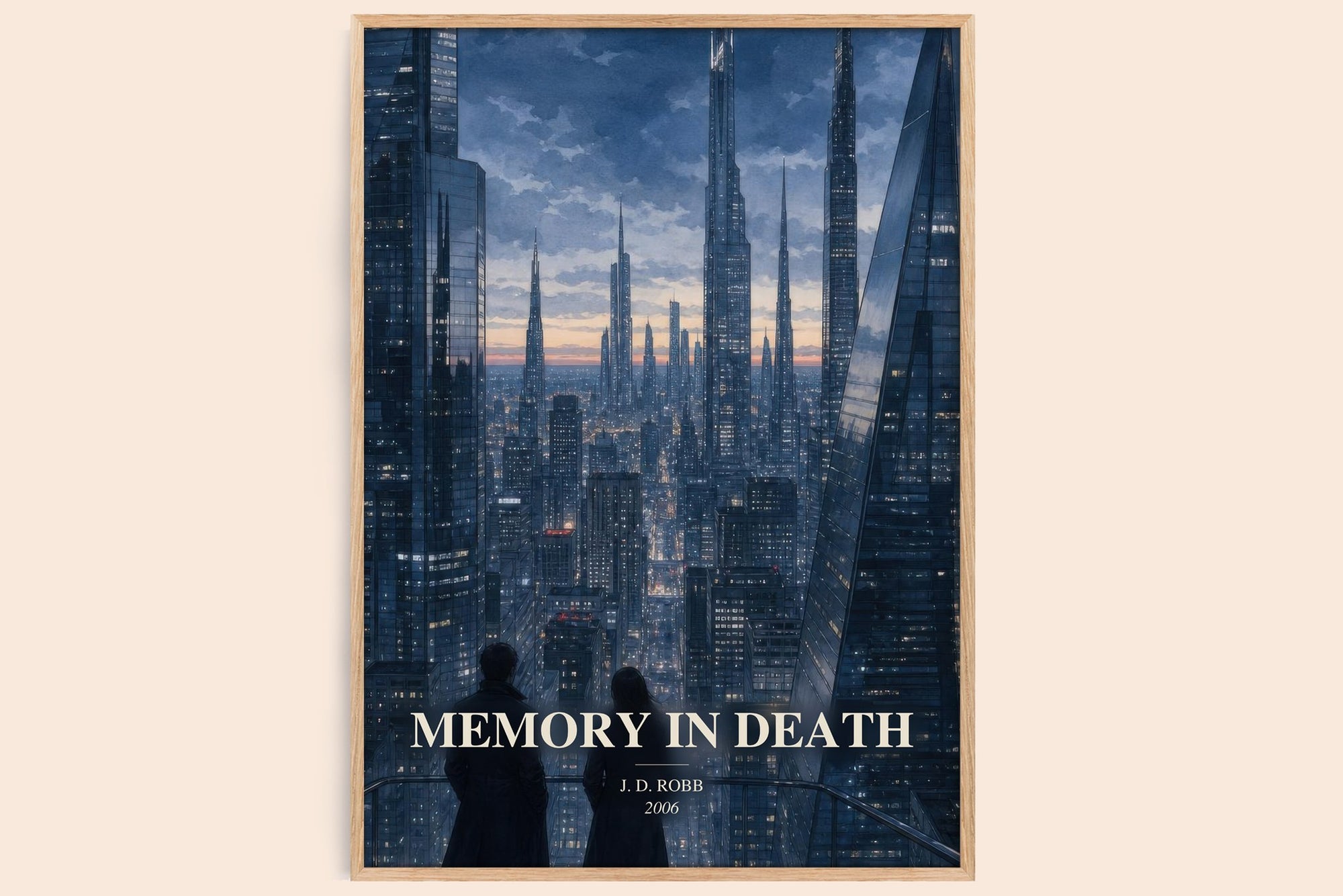 Memory In Death watercolour book poster by J. D. Robb – framed literary art print