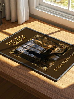 The Kill Artist Classic Book Art Print by Daniel Silva – print on a sunlit desk