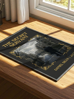 The Secret Servant Classic Book Art Print by Daniel Silva – print on a sunlit desk