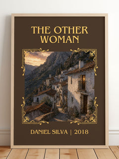 The Other Woman Classic Book Art Print by Daniel Silva – framed print leaning on a wooden floor