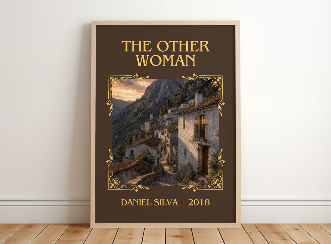 The Other Woman Classic Book Art Print by Daniel Silva – framed print leaning on a wooden floor