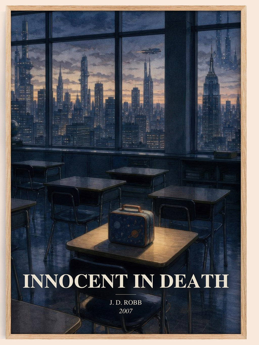 Innocent In Death watercolour book poster by J. D. Robb – framed literary art print