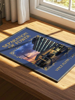 Separation of Power Classic Book Art Print by Vince Flynn – print on a sunlit desk