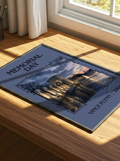 Memorial Day Classic Book Art Print by Vince Flynn – print on a sunlit desk
