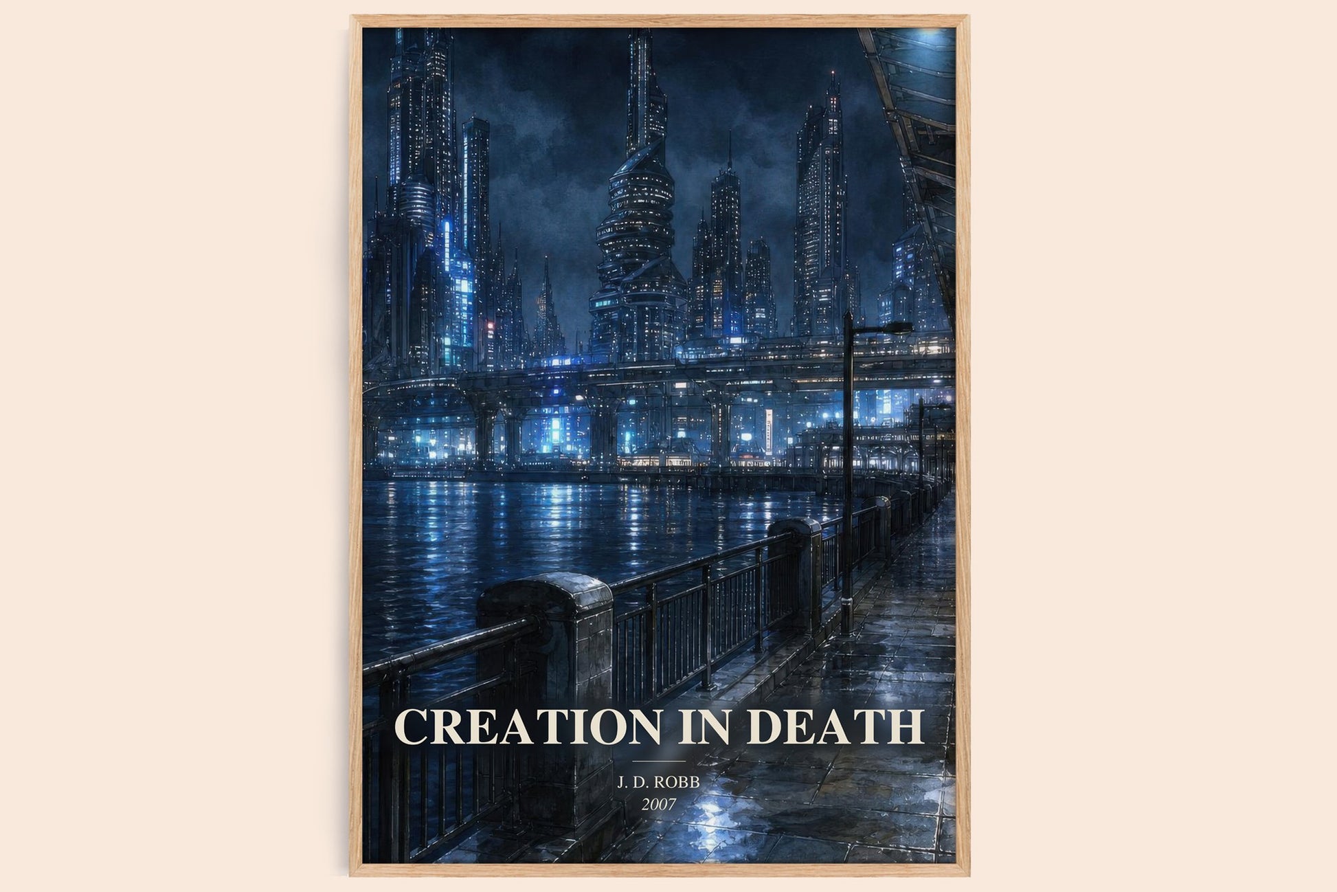 Creation In Death watercolour book poster by J. D. Robb – framed literary art print