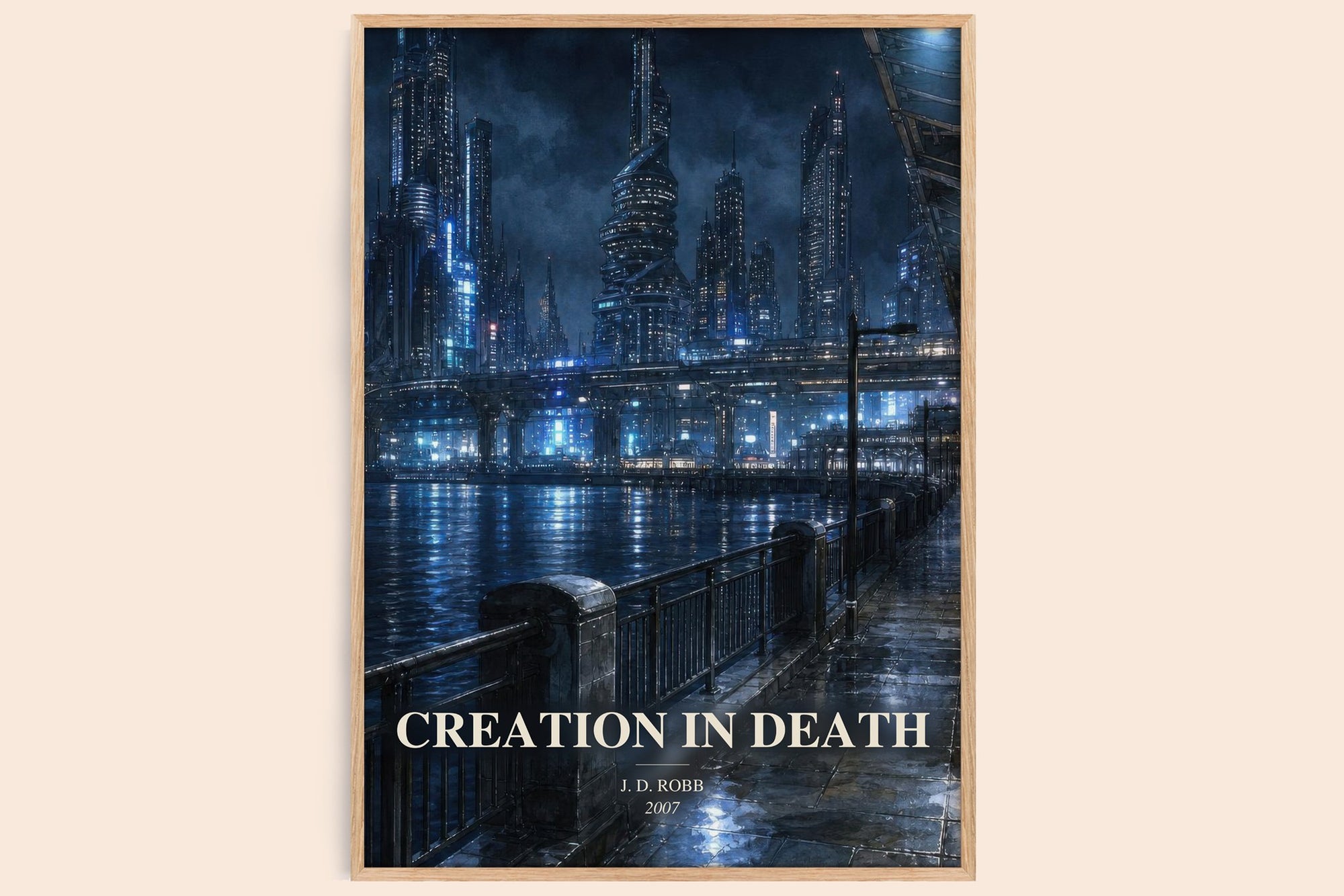 Creation In Death watercolour book poster by J. D. Robb – framed literary art print