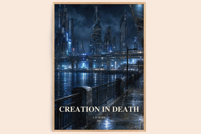 Creation In Death watercolour book poster by J. D. Robb – framed literary art print