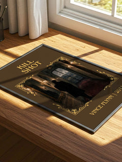 Kill Shot Classic Book Art Print by Vince Flynn – print on a sunlit desk