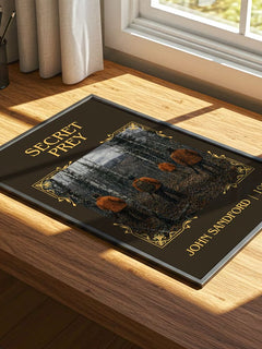 Secret Prey Classic Book Art Print by John Sandford – print on a sunlit desk