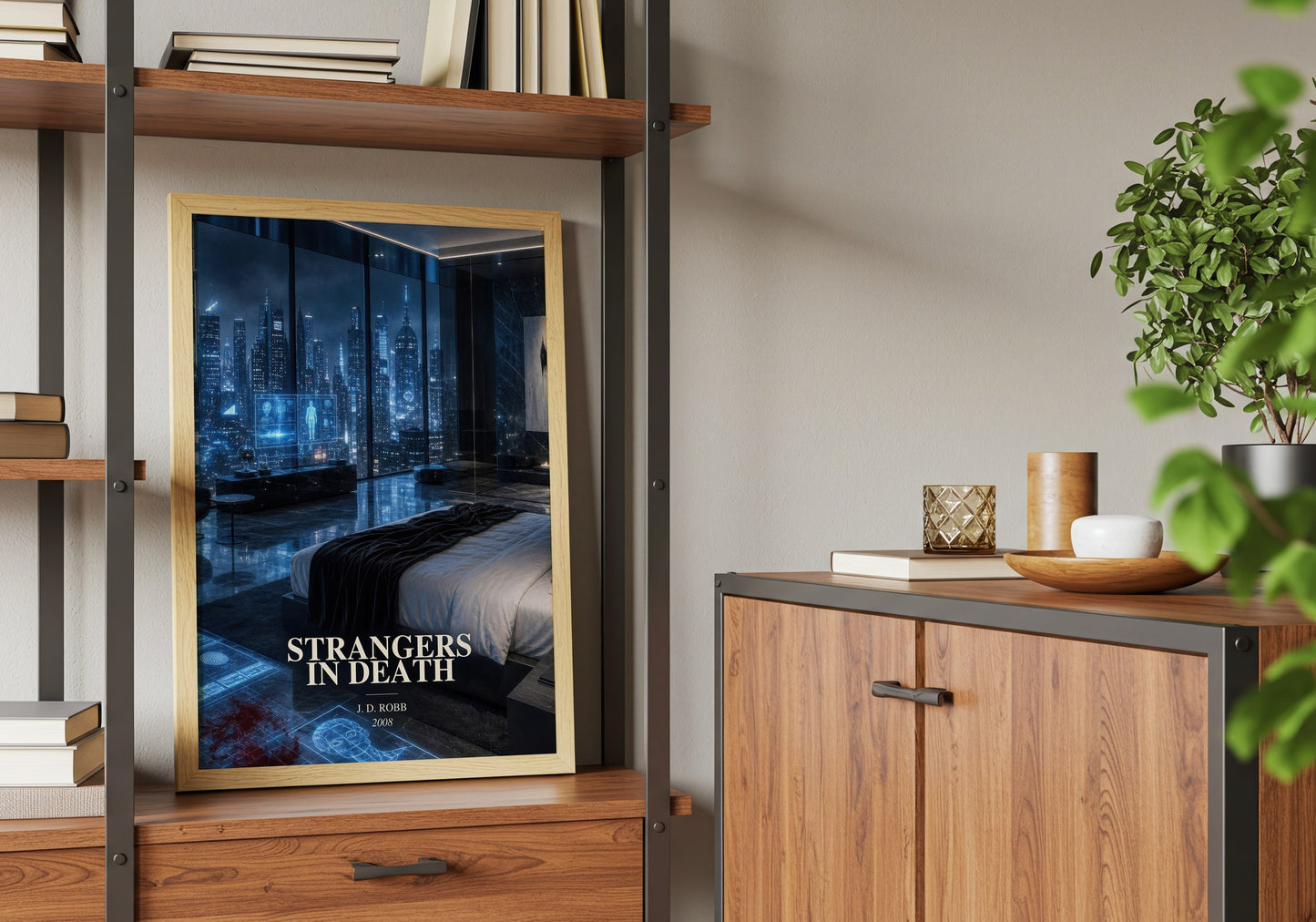 Strangers In Death book watercolour illustration paper finish options – matte satin gloss