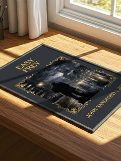 Easy Prey Classic Book Art Print by John Sandford – print on a sunlit desk