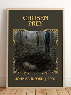 Chosen Prey Classic Book Art Print by John Sandford – framed print leaning on a wooden floor