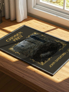 Chosen Prey Classic Book Art Print by John Sandford – print on a sunlit desk
