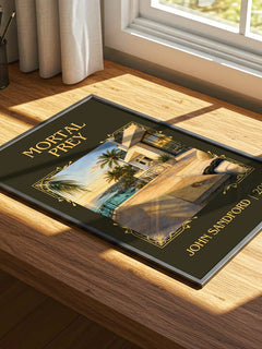 Mortal Prey Classic Book Art Print by John Sandford – print on a sunlit desk