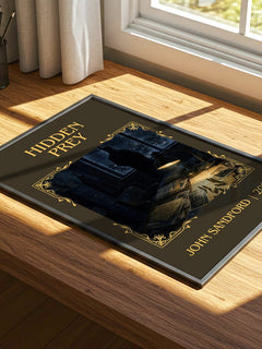 Hidden Prey Classic Book Art Print by John Sandford – print on a sunlit desk