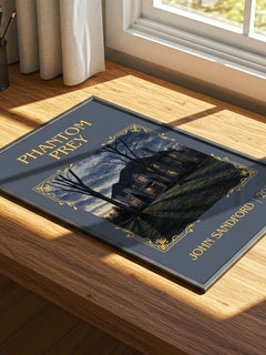 Phantom Prey Classic Book Art Print by John Sandford – print on a sunlit desk