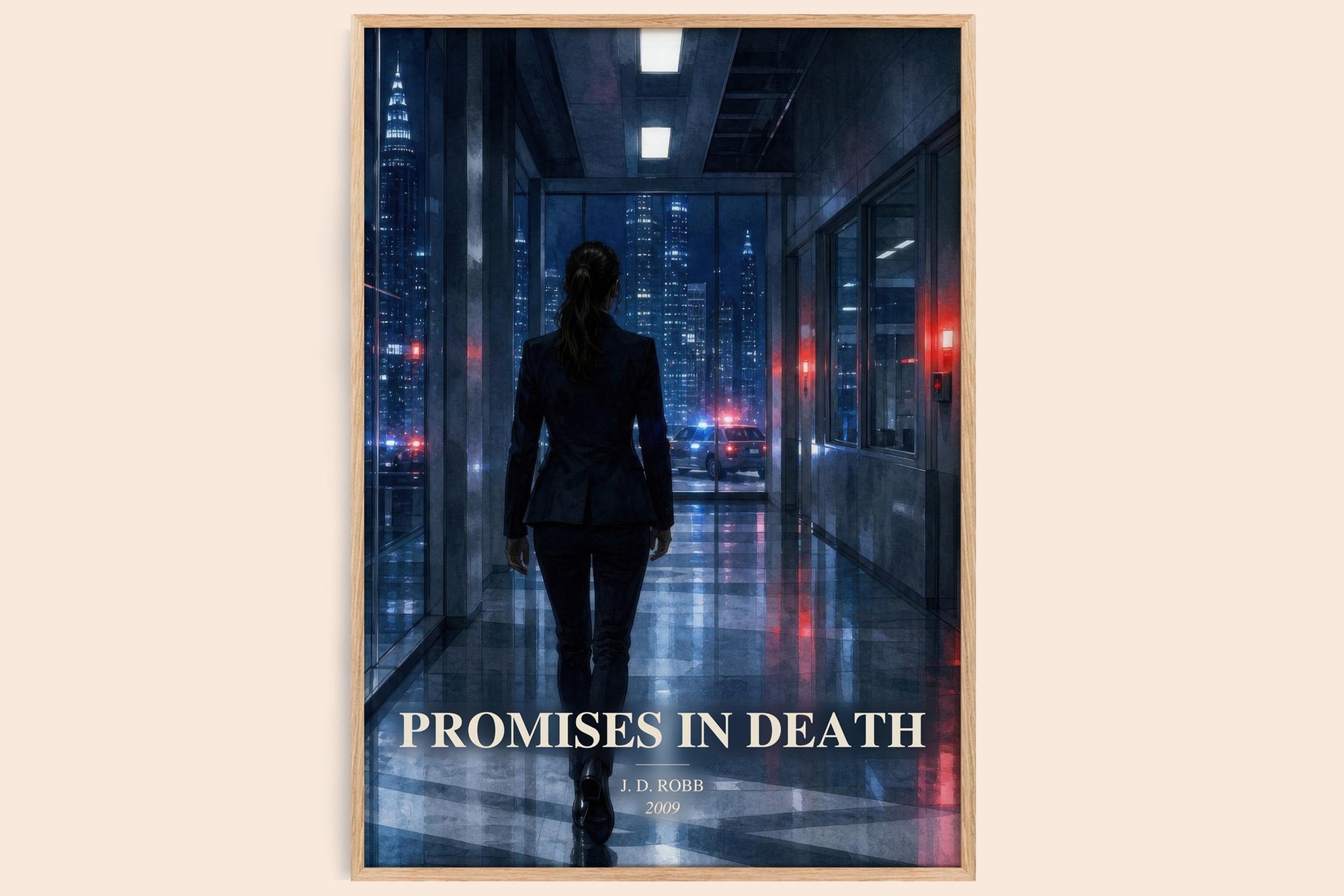 Promises In Death watercolour book poster by J. D. Robb – framed literary art print