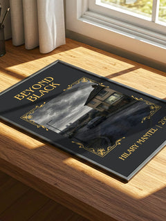 Beyond Black Classic Book Art Print by Hilary Mantel – print on a sunlit desk