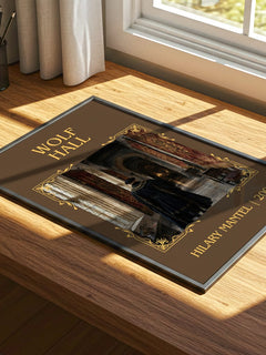 Wolf Hall Classic Book Art Print by Hilary Mantel – print on a sunlit desk