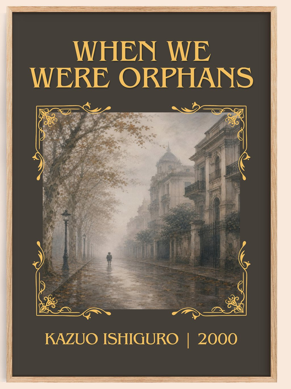 When We Were Orphans Classic Book Art Print by Kazuo Ishiguro – book poster