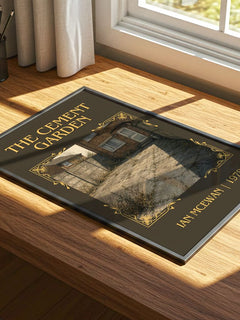 The Cement Garden Classic Book Art Print by Ian McEwan – print on a sunlit desk