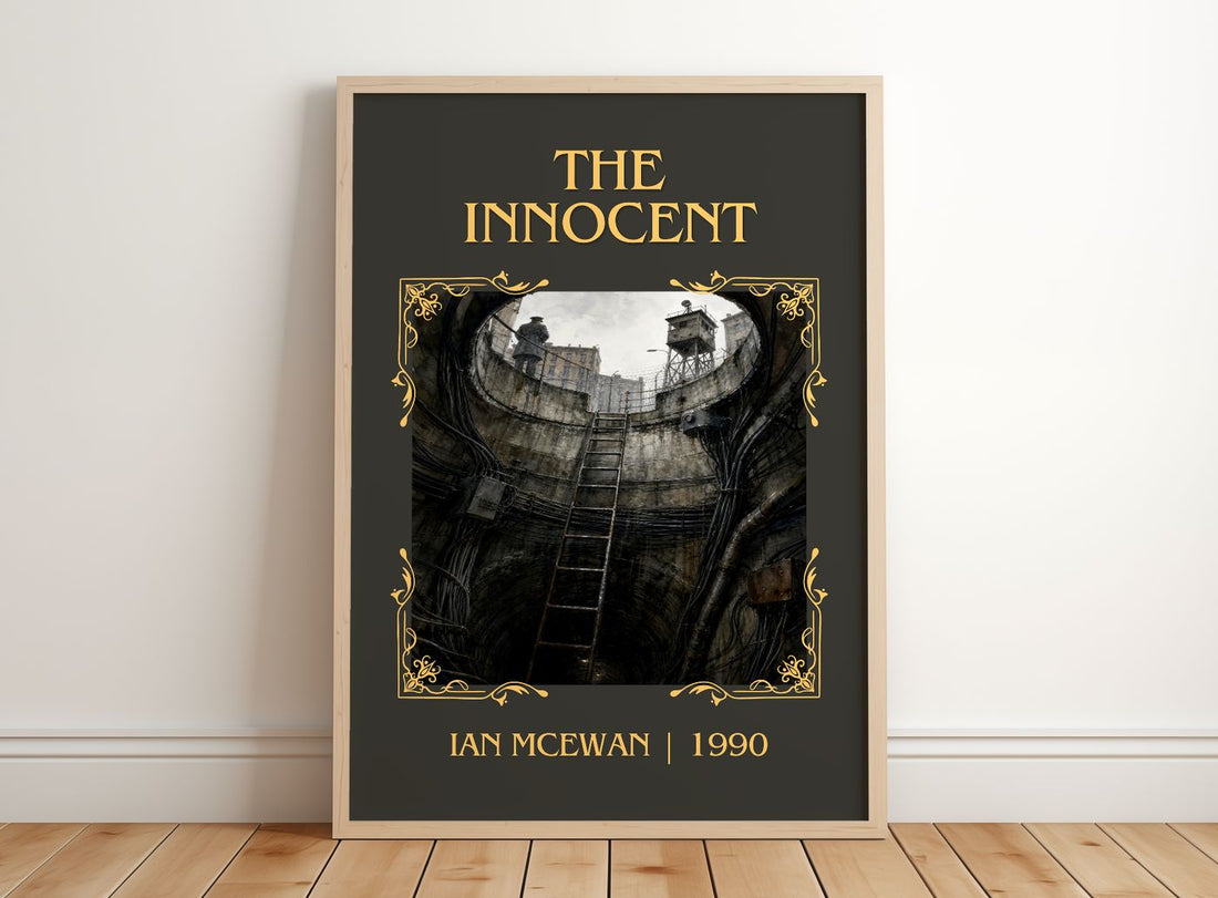 The Innocent Classic Book Art Print by Ian McEwan – framed print leaning on a wooden floor