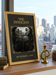 The Innocent Classic Book Art Print by Ian McEwan – framed print on a city-view windowsill