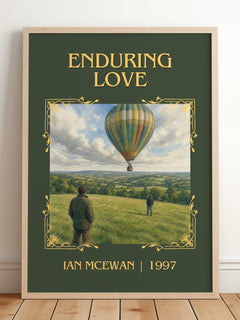 Enduring Love Classic Book Art Print by Ian McEwan – framed print leaning on a wooden floor
