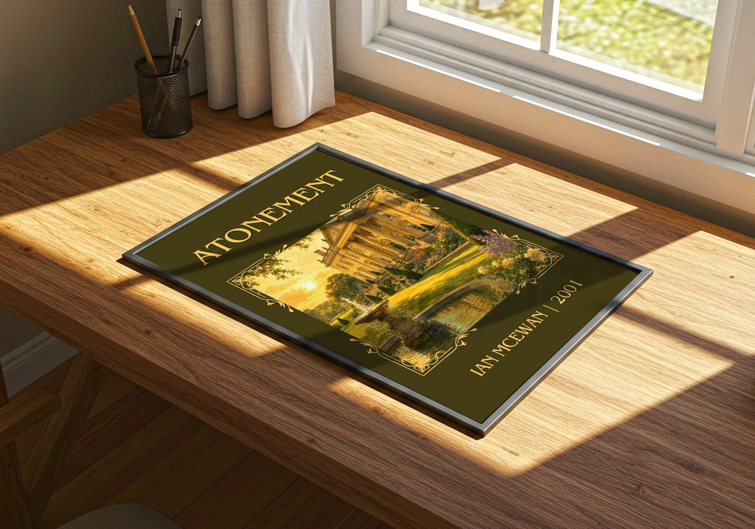 Atonement Classic Book Art Print by Ian McEwan – print on a sunlit desk