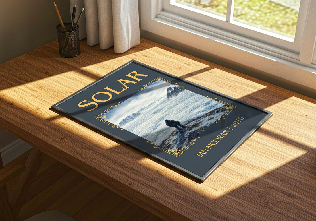 Solar Classic Book Art Print by Ian McEwan – print on a sunlit desk
