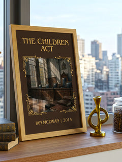The Children Act Classic Book Art Print by Ian McEwan – framed print on a city-view windowsill