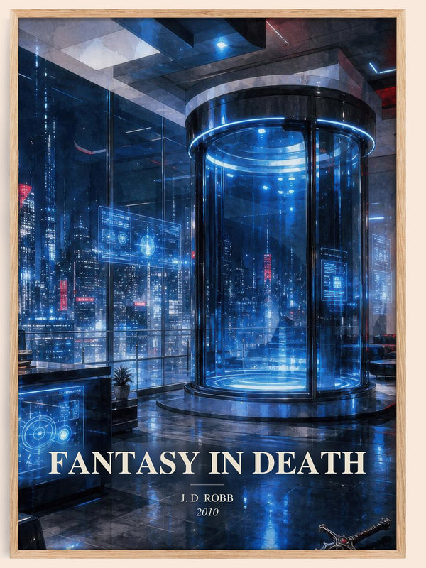 Fantasy In Death watercolour book poster by J. D. Robb – framed literary art print