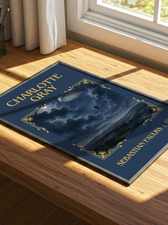 Charlotte Gray Classic Book Art Print by Sebastian Faulks – print on a sunlit desk