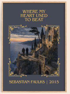 Where My Heart Used to Beat Classic Book Art Print by Sebastian Faulks – book poster