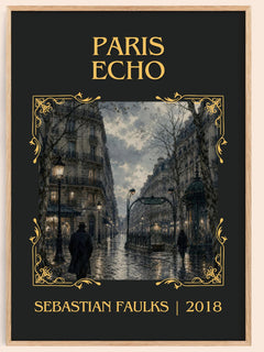 Paris Echo Classic Book Art Print by Sebastian Faulks – book poster