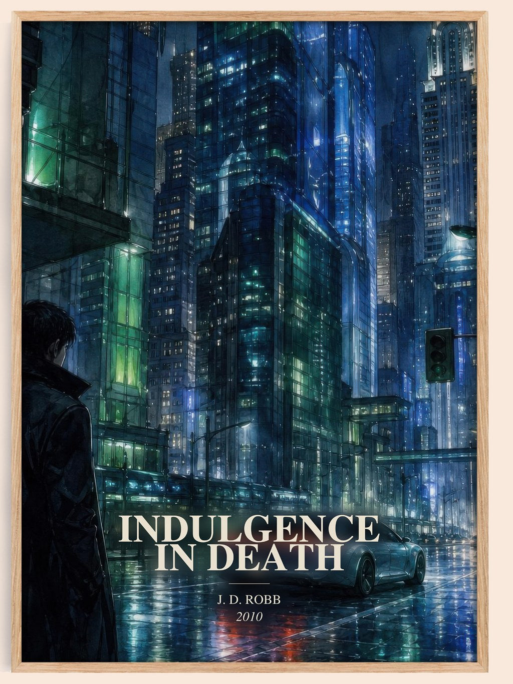 Indulgence In Death watercolour book poster by J. D. Robb – framed literary art print