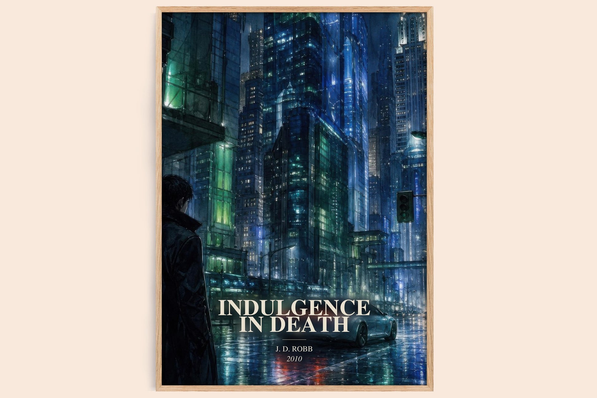Indulgence In Death watercolour book poster by J. D. Robb – framed literary art print