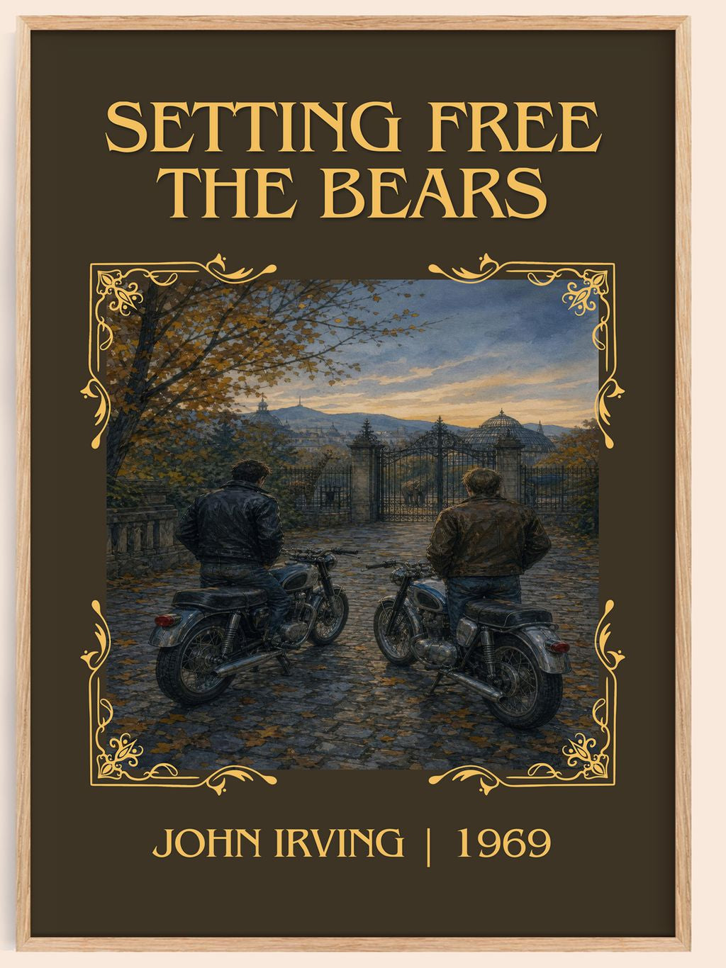 Setting Free the Bears Classic Book Art Print by John Irving – book poster