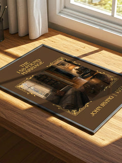 The 158-Pound Marriage Classic Book Art Print by John Irving – print on a sunlit desk