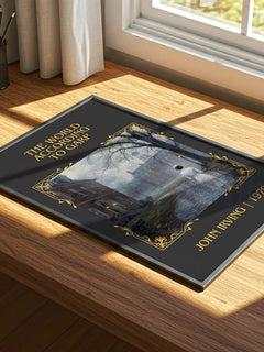 The World According to Garp Classic Book Art Print by John Irving – print on a sunlit desk