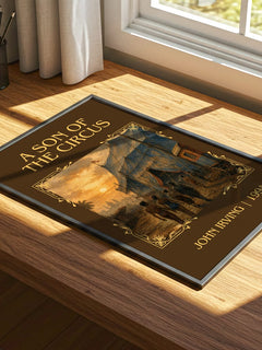 A Son of the Circus Classic Book Art Print by John Irving – print on a sunlit desk