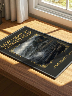 Last Night in Twisted River Classic Book Art Print by John Irving – print on a sunlit desk