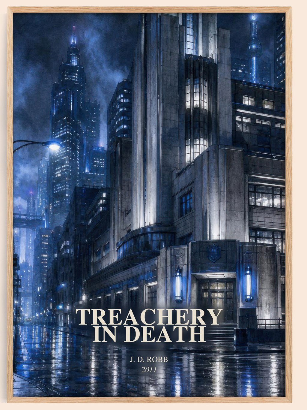 Treachery In Death watercolour book poster by J. D. Robb – framed literary art print