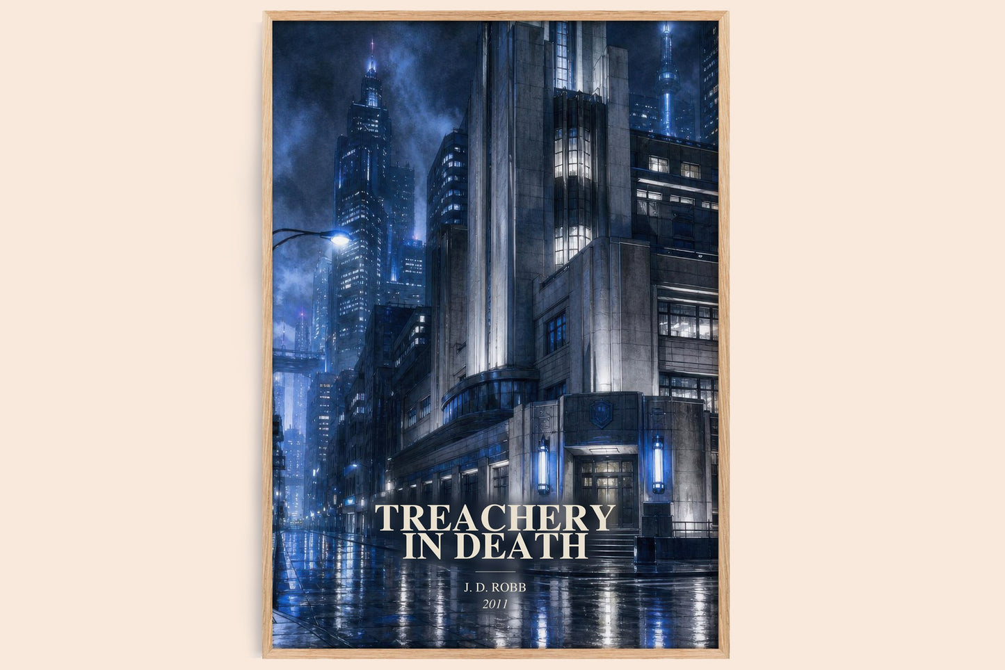 Treachery In Death watercolour book poster by J. D. Robb – framed literary art print