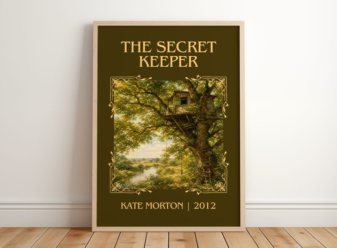 The Secret Keeper Classic Book Art Print by Kate Morton – framed print leaning on a wooden floor